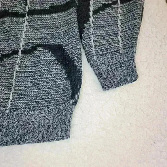 80s Vintage Womens L Geometric Crew Neck Sweater College Point Abstract Retro - Picture 6 of 14